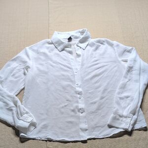 Shein White Button-Up Blouse Size Small NWOT